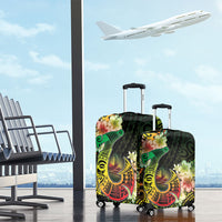 Hawaii Discoverers Day Luggage Cover Polynesian Fish Hook With Hibiscus Reggae LT05 - Polynesian Pride
