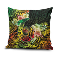 Hawaii Discoverers Day Pillow Cover Polynesian Fish Hook With Hibiscus Reggae LT05 Reggae - Polynesian Pride
