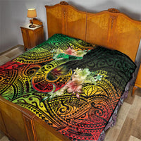 Hawaii Discoverers Day Quilt Polynesian Fish Hook With Hibiscus Reggae