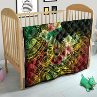 Hawaii Discoverers Day Quilt Polynesian Fish Hook With Hibiscus Reggae