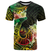 Hawaii Discoverers Day T Shirt Polynesian Fish Hook With Hibiscus Reggae LT05 Reggae - Polynesian Pride