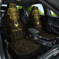 Personalized Polynesia Car Seat Cover With Christian Cross LT05 One Size Gold - Polynesian Pride