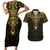 Personalized Polynesia Couples Matching Short Sleeve Bodycon Dress and Hawaiian Shirt With Christian Cross LT05 Gold - Polynesian Pride