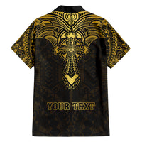 Personalized Polynesia Family Matching Short Sleeve Bodycon Dress and Hawaiian Shirt With Christian Cross LT05 - Polynesian Pride