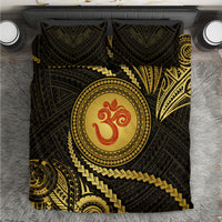 Polynesia Bedding Set With Hindu Om Symbol LT05 Gold - Polynesian Pride