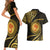 Polynesia Couples Matching Short Sleeve Bodycon Dress and Hawaiian Shirt With Hindu Om Symbol LT05 - Polynesian Pride