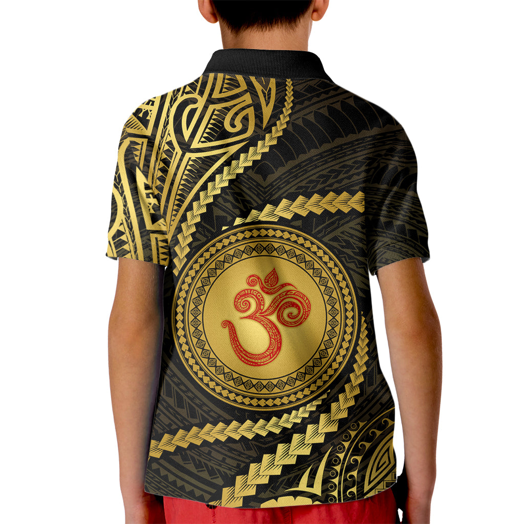 Polynesia Kid Polo Shirt With Hindu Om Symbol LT05 - Polynesian Pride