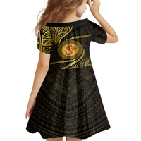 Polynesia Kid Short Sleeve Dress With Hindu Om Symbol LT05 - Polynesian Pride