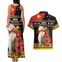 Papua New Guinea Christmas Couples Matching Tank Maxi Dress and Hawaiian Shirt Bird Of Paradise Hamamas Krismas LT05 - Polynesian Pride
