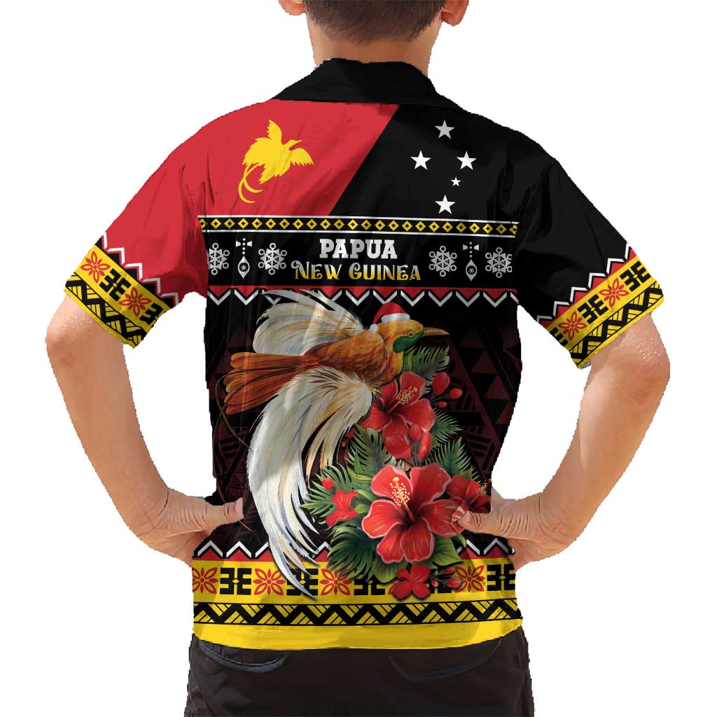 Papua New Guinea Christmas Family Matching Long Sleeve Bodycon Dress and Hawaiian Shirt Bird Of Paradise Hamamas Krismas LT05 - Polynesian Pride