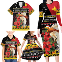 Papua New Guinea Christmas Family Matching Long Sleeve Bodycon Dress and Hawaiian Shirt Bird Of Paradise Hamamas Krismas LT05 - Polynesian Pride
