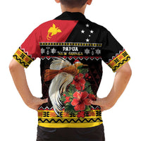 Papua New Guinea Christmas Family Matching Short Sleeve Bodycon Dress and Hawaiian Shirt Bird Of Paradise Hamamas Krismas LT05 - Polynesian Pride