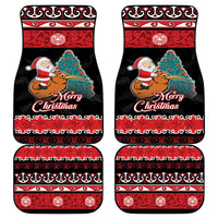 New Zealand Christmas Car Mats Funny Santa Riding Kiwi Meri Kirihimete