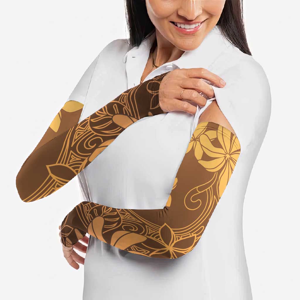 Tiare Tahiti Arm Sleeves Brown Polynesia Motifs - Polynesian Pride
