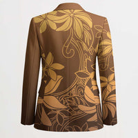 Tiare Tahiti Blazer Brown Polynesia Motifs - Polynesian Pride