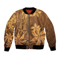 Tiare Tahiti Bomber Jacket Brown Polynesia Motifs - Polynesian Pride