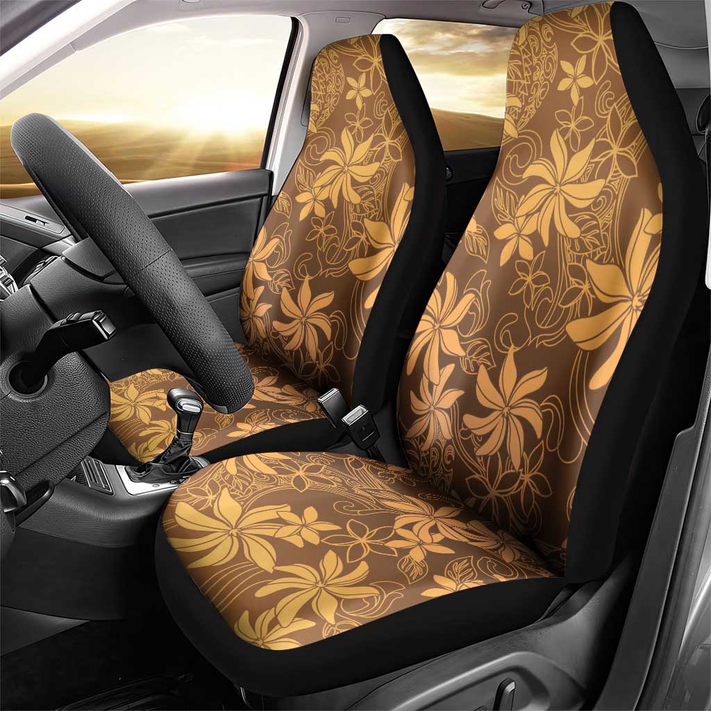 Tiare Tahiti Car Seat Cover Brown Polynesia Motifs - Polynesian Pride