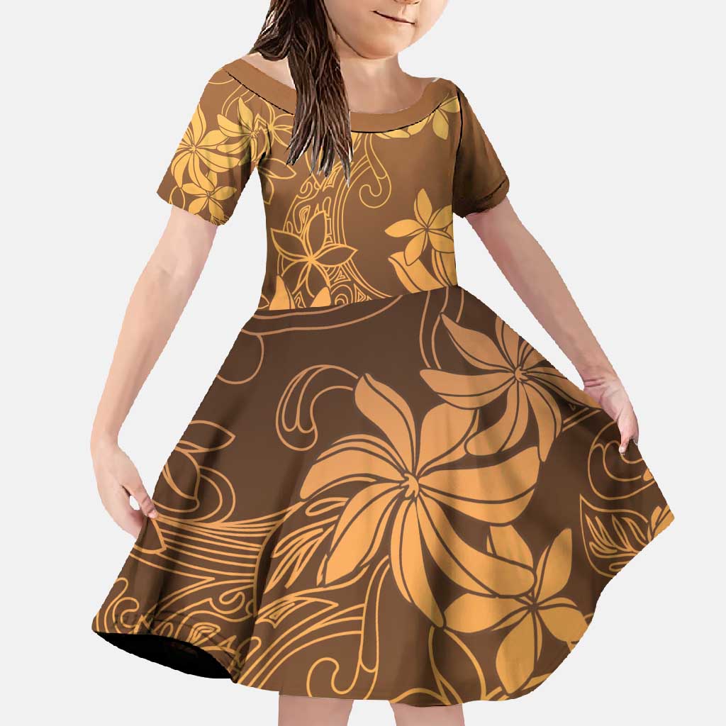 Tiare Tahiti Family Matching Mermaid Dress and Hawaiian Shirt Brown Polynesia Motifs - Polynesian Pride