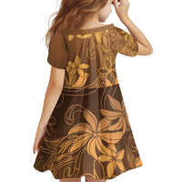 Tiare Tahiti Family Matching Off The Shoulder Long Sleeve Dress and Hawaiian Shirt Brown Polynesia Motifs - Polynesian Pride