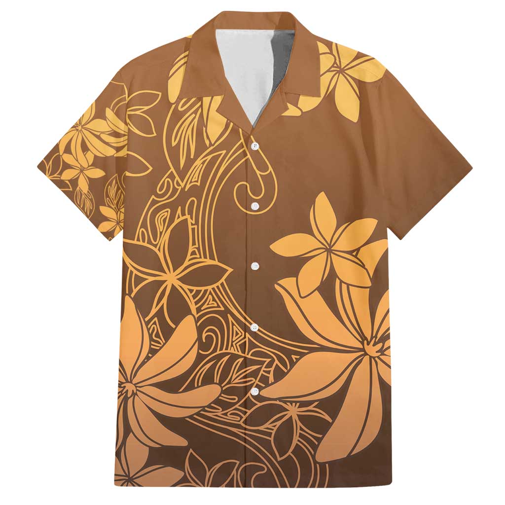 Tiare Tahiti Family Matching Puletasi and Hawaiian Shirt Brown Polynesia Motifs - Polynesian Pride