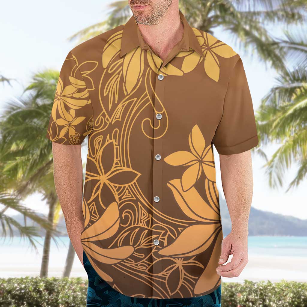 Tiare Tahiti Hawaiian Shirt Brown Polynesia Motifs - Polynesian Pride