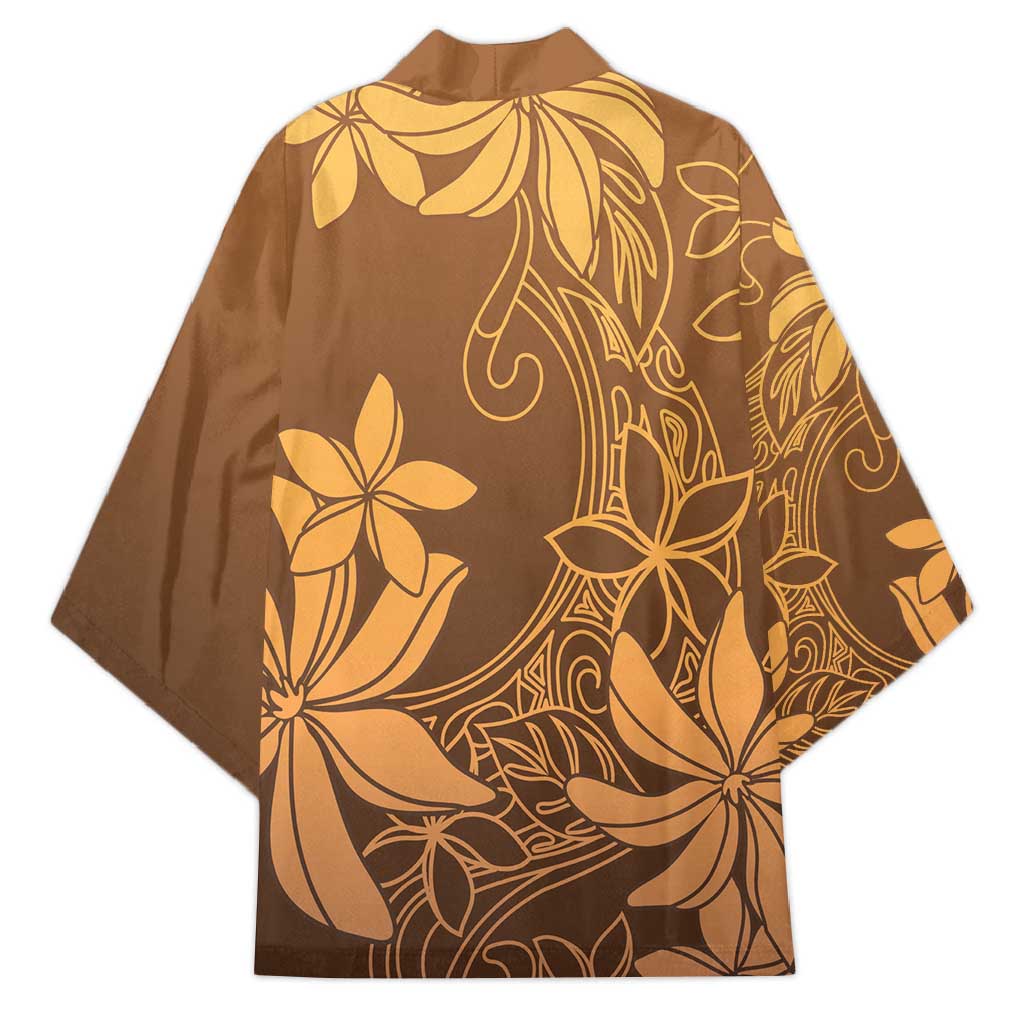 Tiare Tahiti Kimono Brown Polynesia Motifs - Polynesian Pride