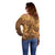 Tiare Tahiti Off Shoulder Sweater Brown Polynesia Motifs - Polynesian Pride
