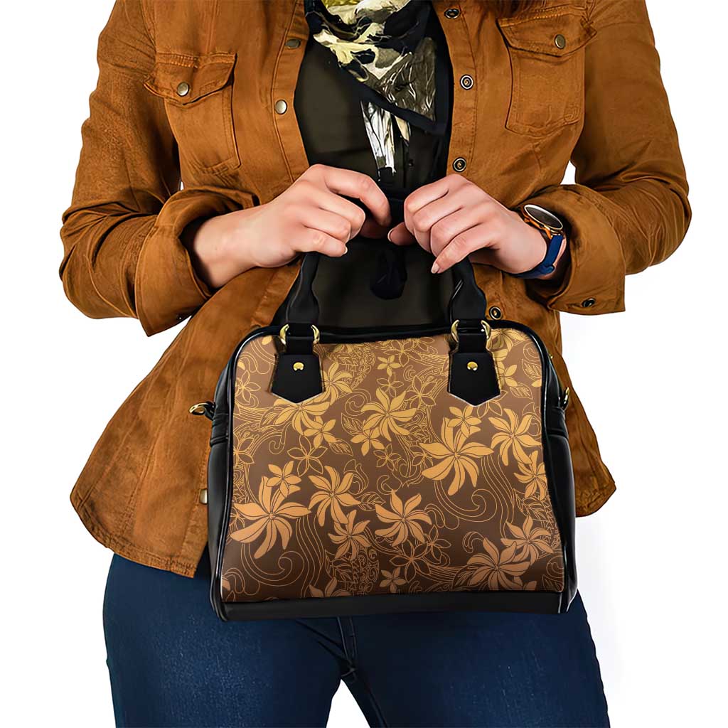 Tiare Tahiti Shoulder Handbag Brown Polynesia Motifs - Polynesian Pride