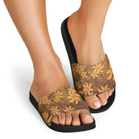 Tiare Tahiti Slide Sandals Brown Polynesia Motifs - Polynesian Pride