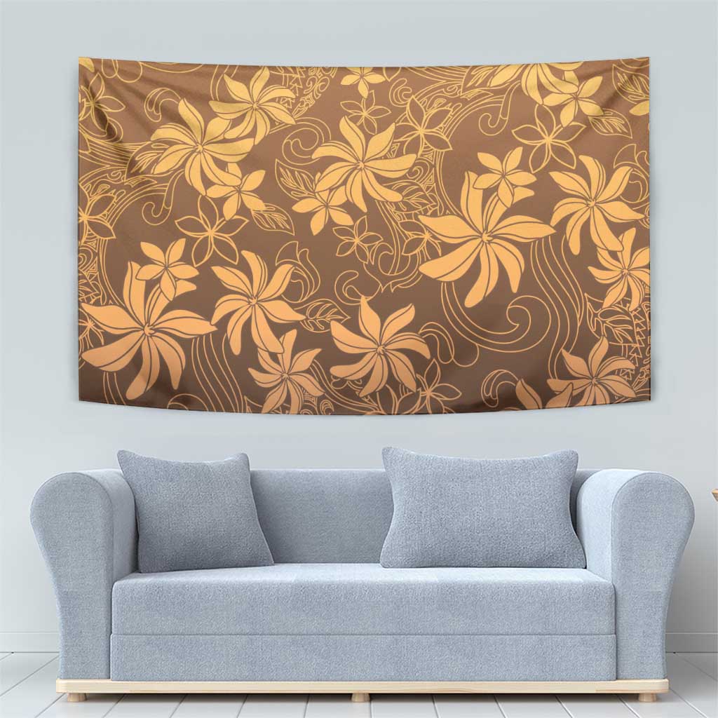 Tiare Tahiti Tapestry Brown Polynesia Motifs - Polynesian Pride