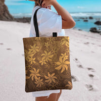 Tiare Tahiti Tote Bag Brown Polynesia Motifs - Polynesian Pride