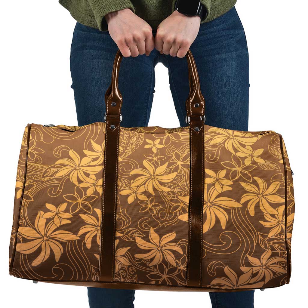 Tiare Tahiti Travel Bag Brown Polynesia Motifs - Polynesian Pride