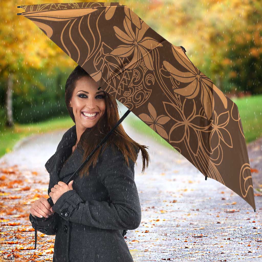 Tiare Tahiti Umbrella Brown Polynesia Motifs - Polynesian Pride