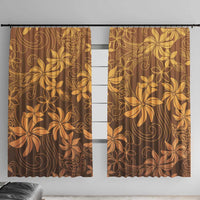 Tiare Tahiti Window Curtain Brown Polynesia Motifs - Polynesian Pride