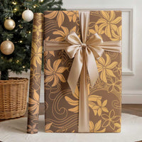 Tiare Tahiti Wrapping Paper Brown Polynesia Motifs - Polynesian Pride