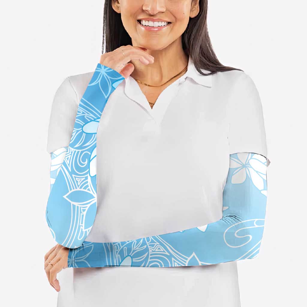 Tiare Tahiti Arm Sleeves Blue Polynesia Motifs - Polynesian Pride