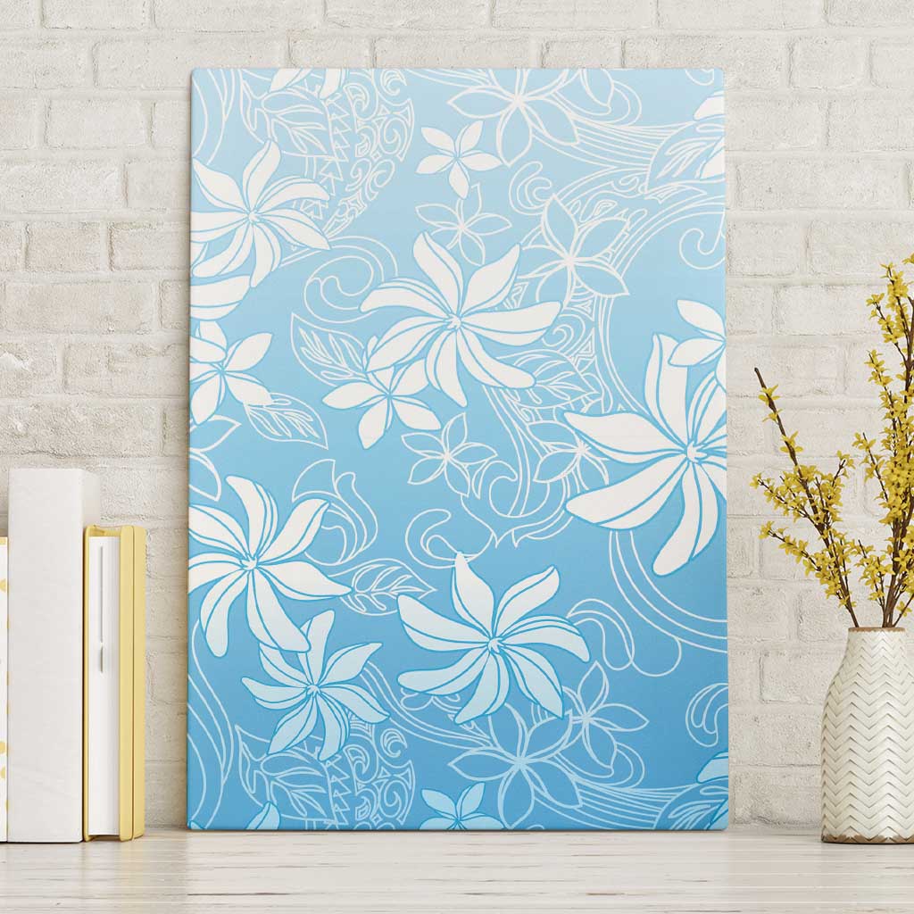 Tiare Tahiti Canvas Wall Art Blue Polynesia Motifs - Polynesian Pride