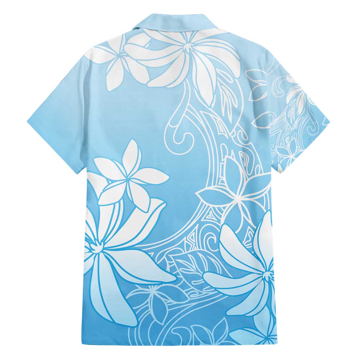 Tiare Tahiti Family Matching Off The Shoulder Long Sleeve Dress and Hawaiian Shirt Blue Polynesia Motifs - Polynesian Pride