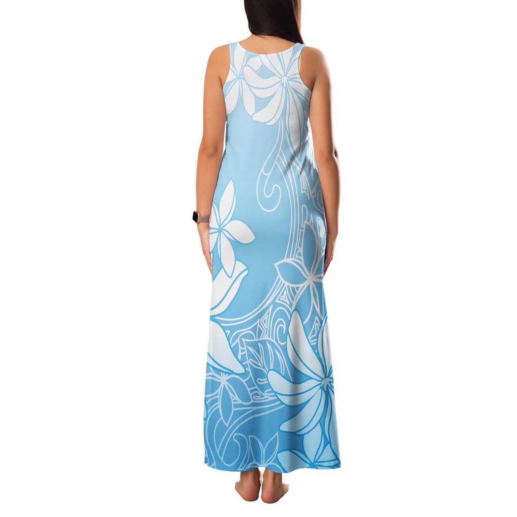 Tiare Tahiti Family Matching Tank Maxi Dress and Hawaiian Shirt Blue Polynesia Motifs - Polynesian Pride