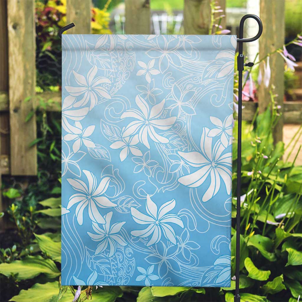 Tiare Tahiti Garden Flag Blue Polynesia Motifs - Polynesian Pride
