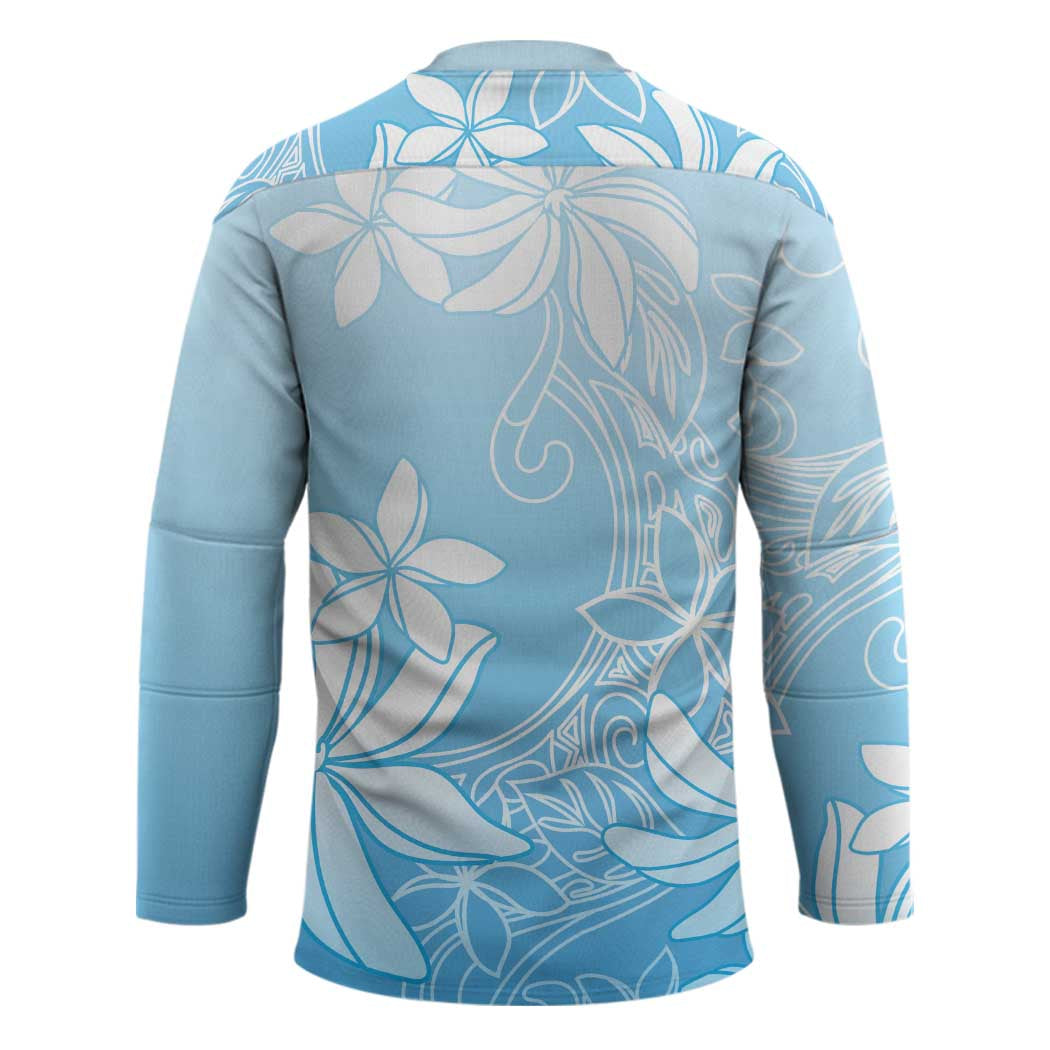 Tiare Tahiti Hockey Jersey Blue Polynesia Motifs - Polynesian Pride