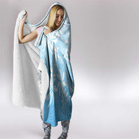 Tiare Tahiti Hooded Blanket Blue Polynesia Motifs - Polynesian Pride
