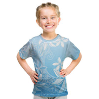 Tiare Tahiti Kid T Shirt Blue Polynesia Motifs - Polynesian Pride