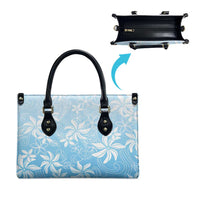 Tiare Tahiti Leather Bag Blue Polynesia Motifs - Polynesian Pride