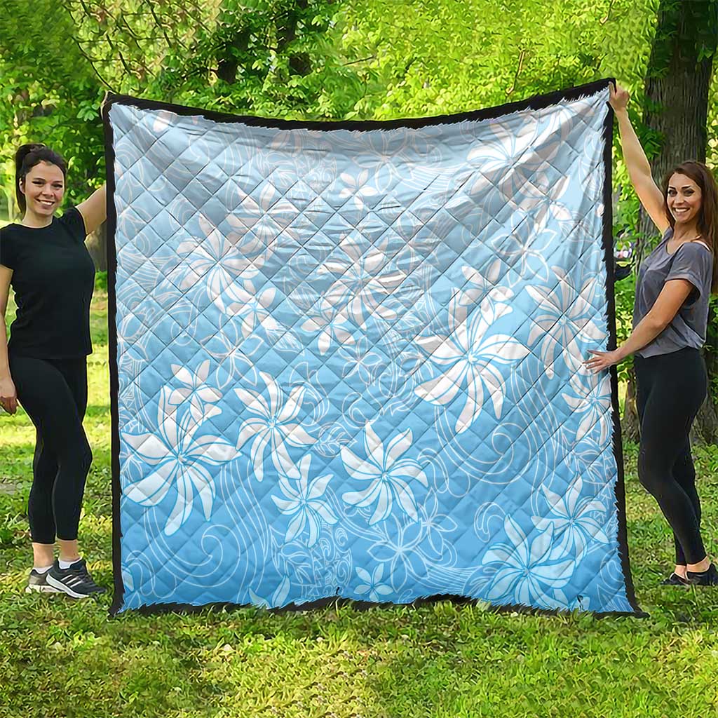 Tiare Tahiti Quilt Blue Polynesia Motifs - Polynesian Pride