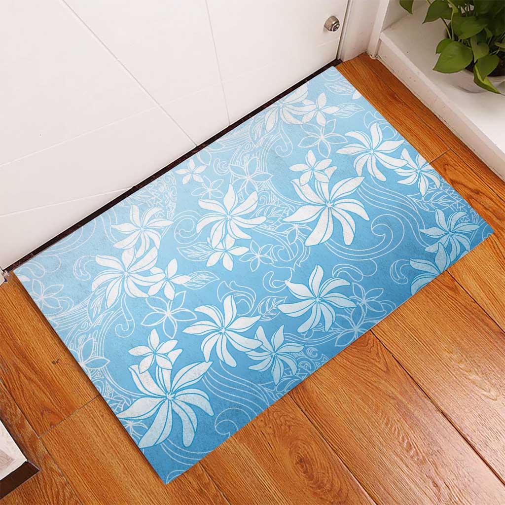 Tiare Tahiti Rubber Doormat Blue Polynesia Motifs - Polynesian Pride