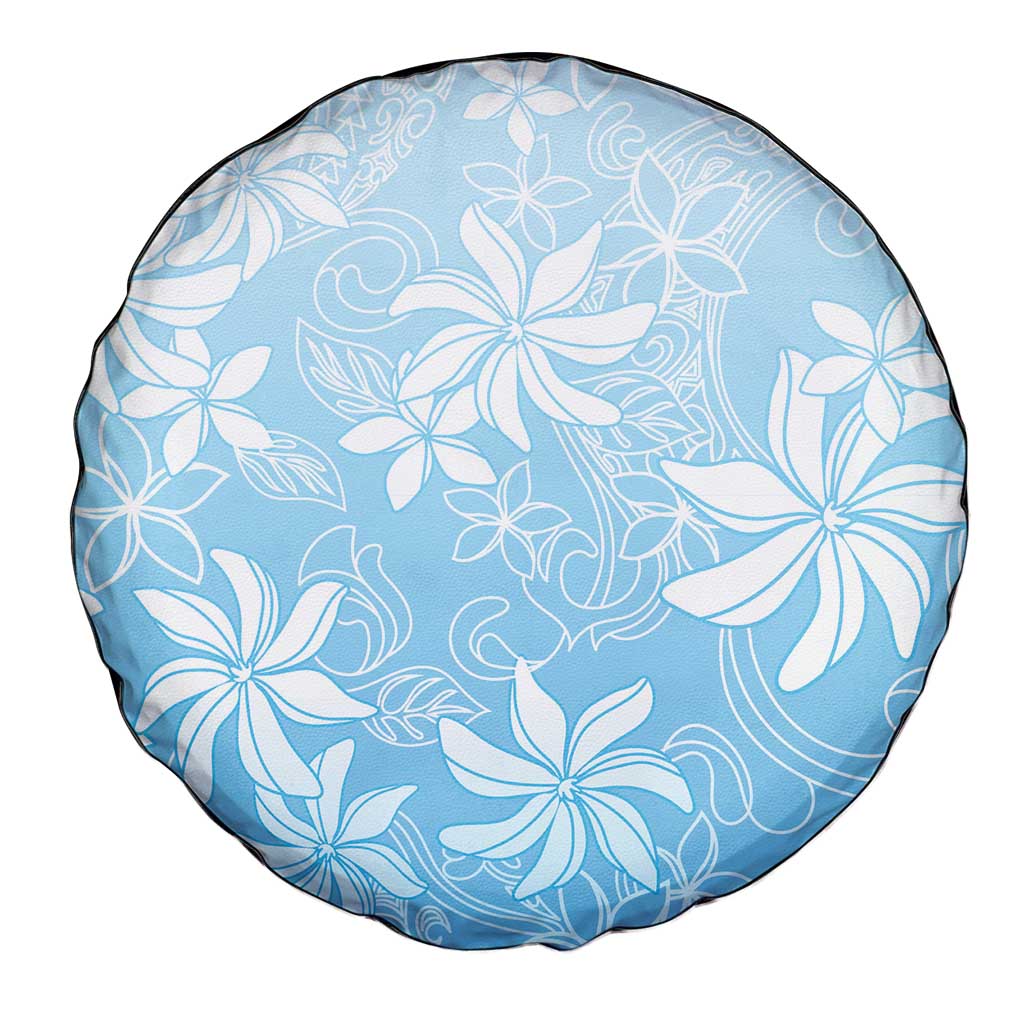 Tiare Tahiti Spare Tire Cover Blue Polynesia Motifs - Polynesian Pride