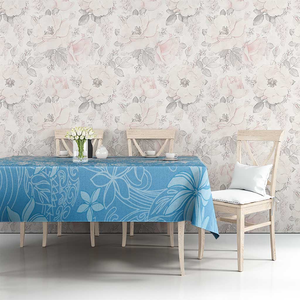 Tiare Tahiti Tablecloth Blue Polynesia Motifs - Polynesian Pride