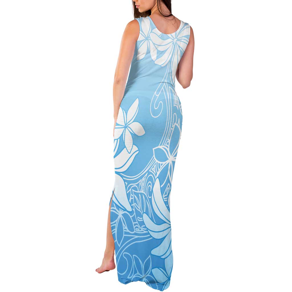 Tiare Tahiti Tank Maxi Dress Blue Polynesia Motifs - Polynesian Pride