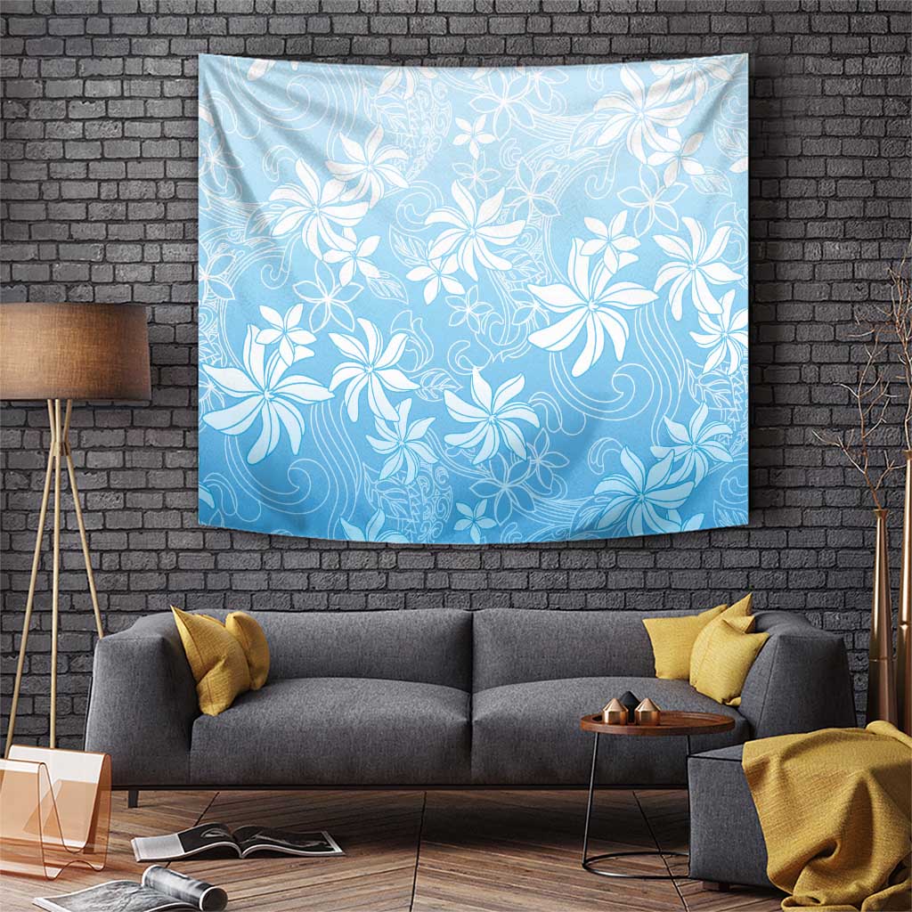 Tiare Tahiti Tapestry Blue Polynesia Motifs - Polynesian Pride